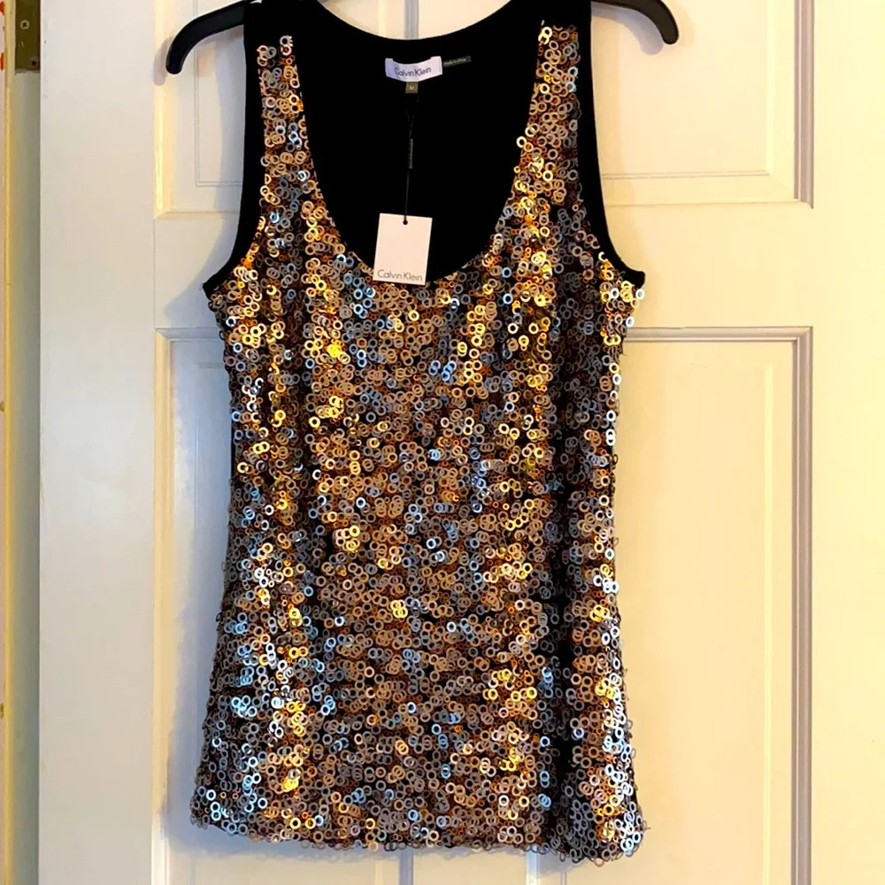 Calvin Klein sleeveless top with Sequins - Picture 1 of 3
